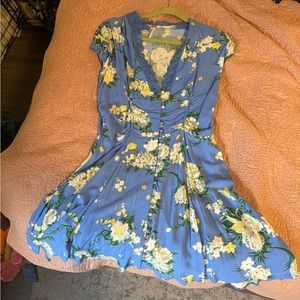 Free People Blue Floral Mini Dress